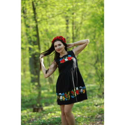 Embroidered dress "Contrasts Mini"